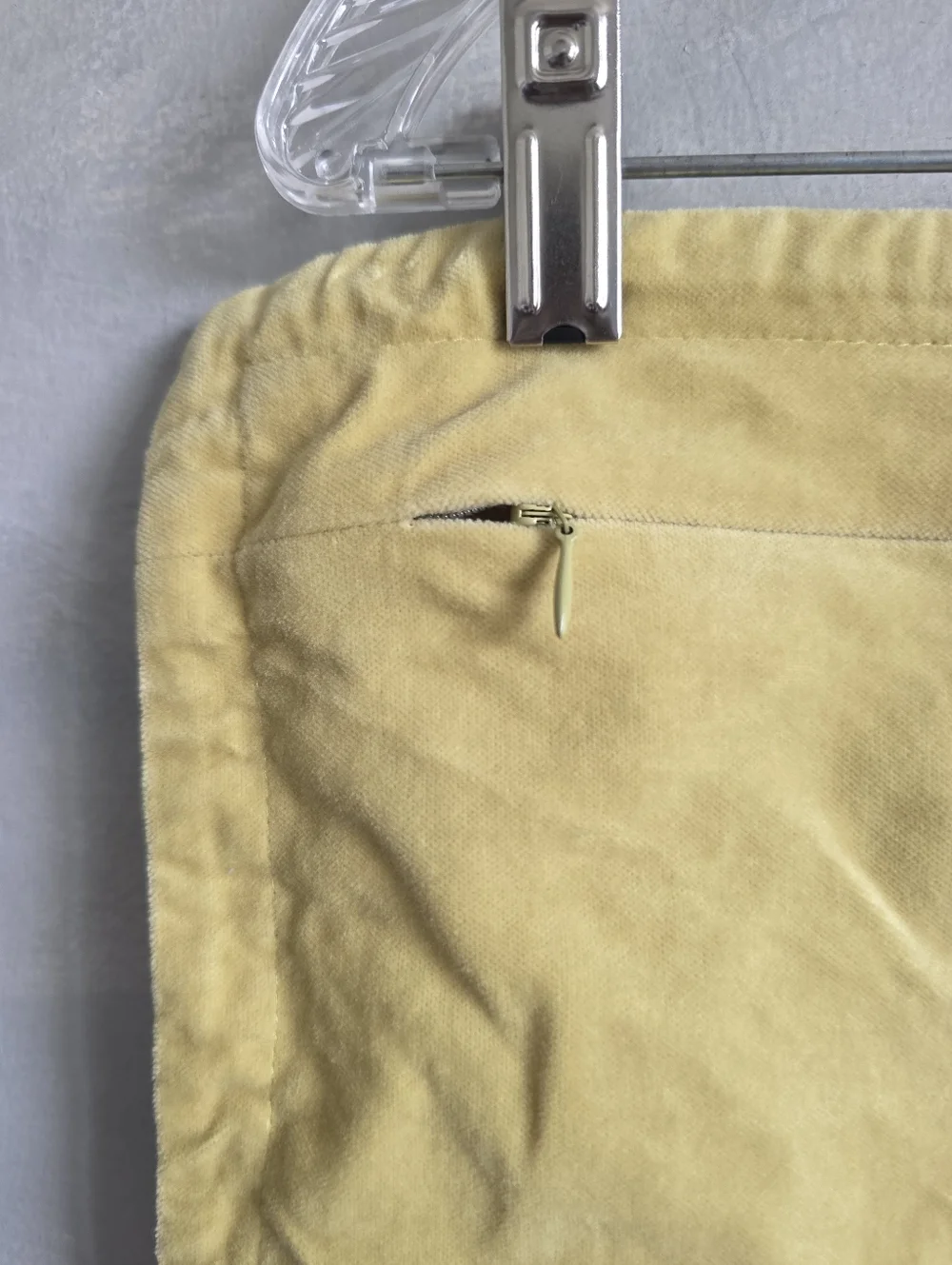 West Elm Yellow Green Velvet Studded Pillow Cover Lumbar 12x21